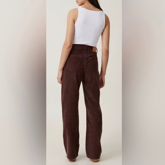 NWT Cotton On Cord Straight Baggy High Rise Jeans Boho Y2K Retro Cottage New 12 - Picture 2 of 12